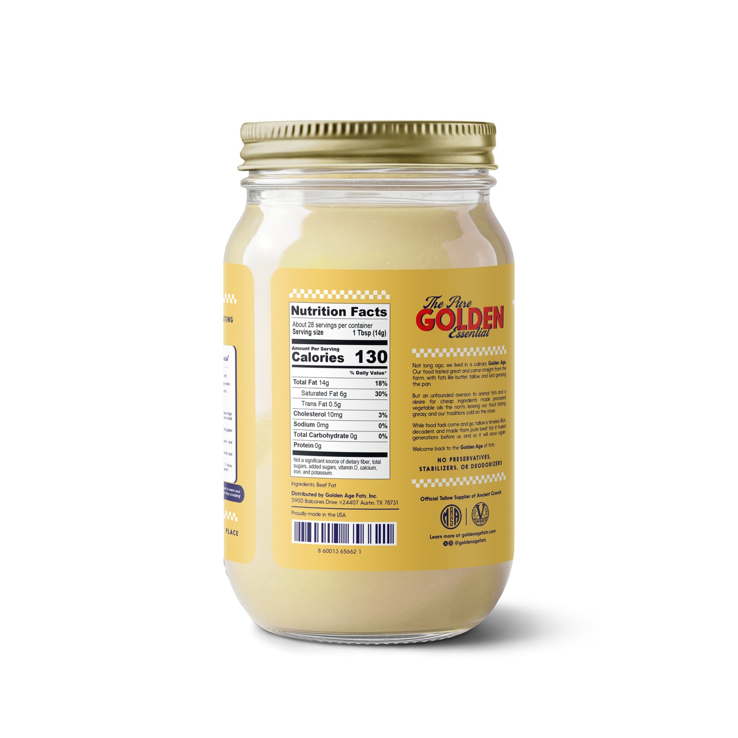 Pure & Simple Beef Tallow- 14oz (Case of 6)