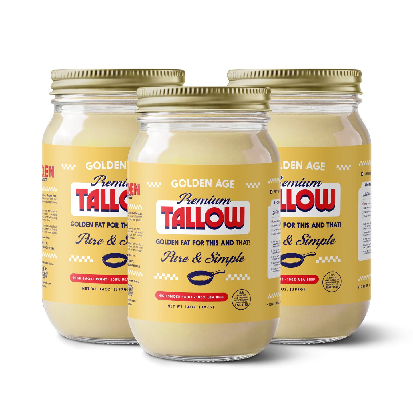 Pure & Simple Beef Tallow- 14oz (Case of 6)