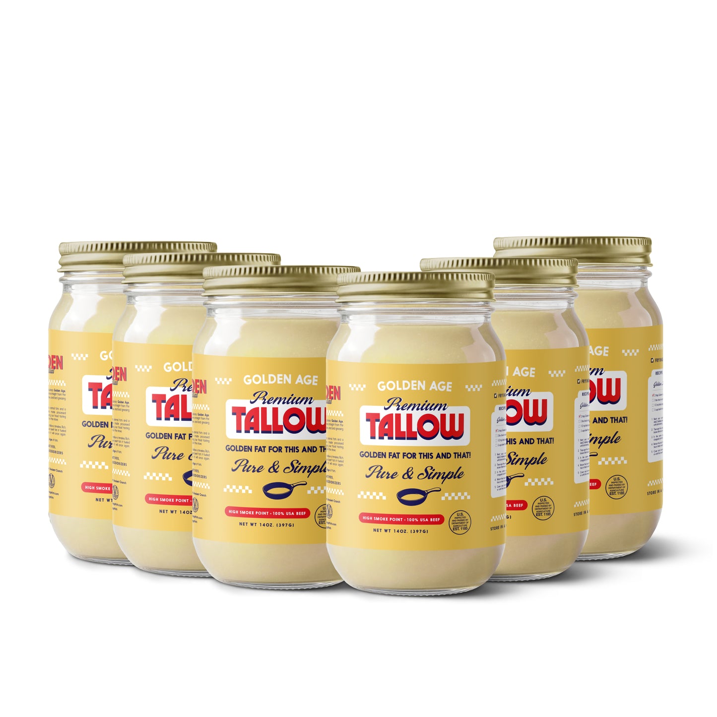 Pure & Simple Beef Tallow- 14oz (Case of 6)