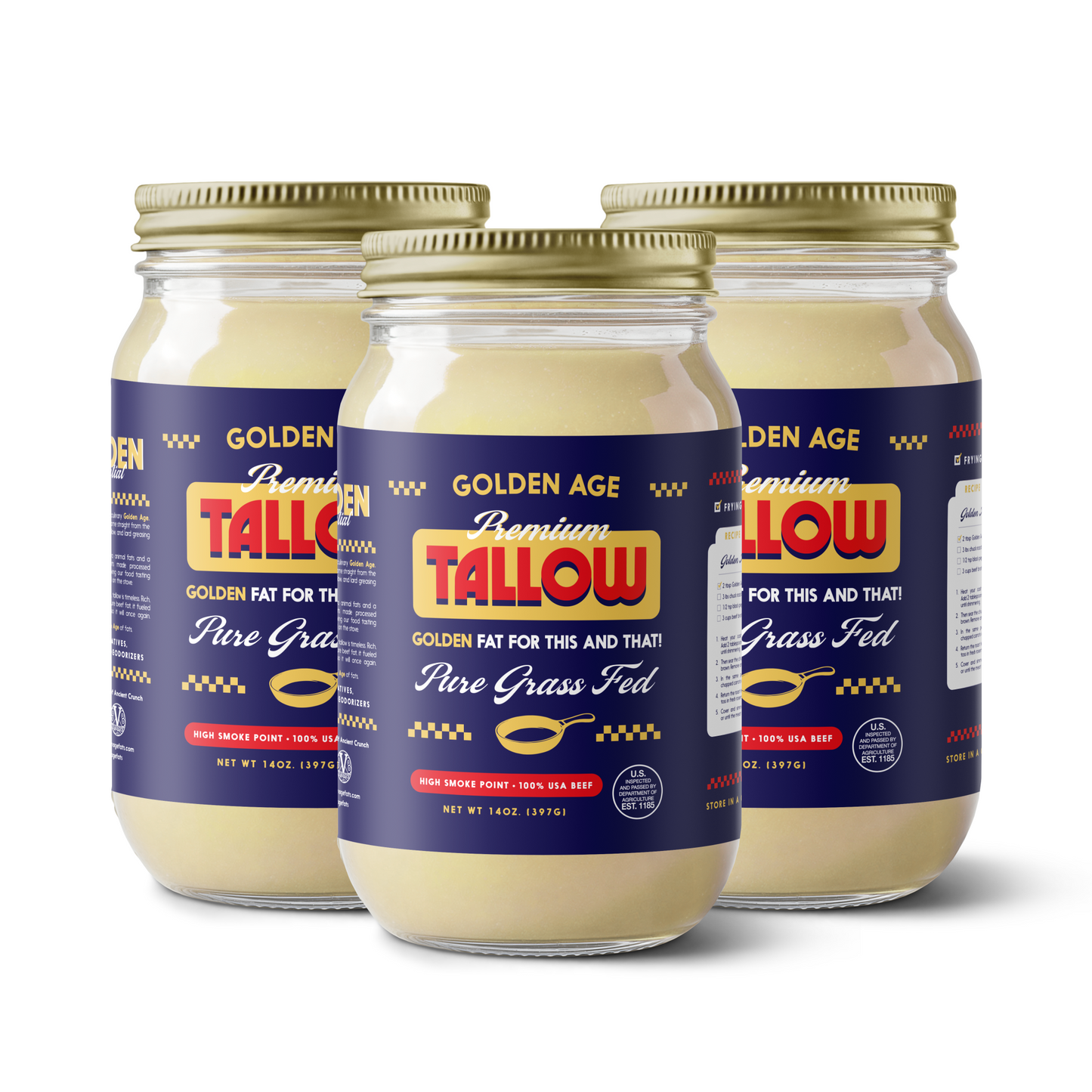 Grass Fed Beef Tallow - 14oz (Case of 6)
