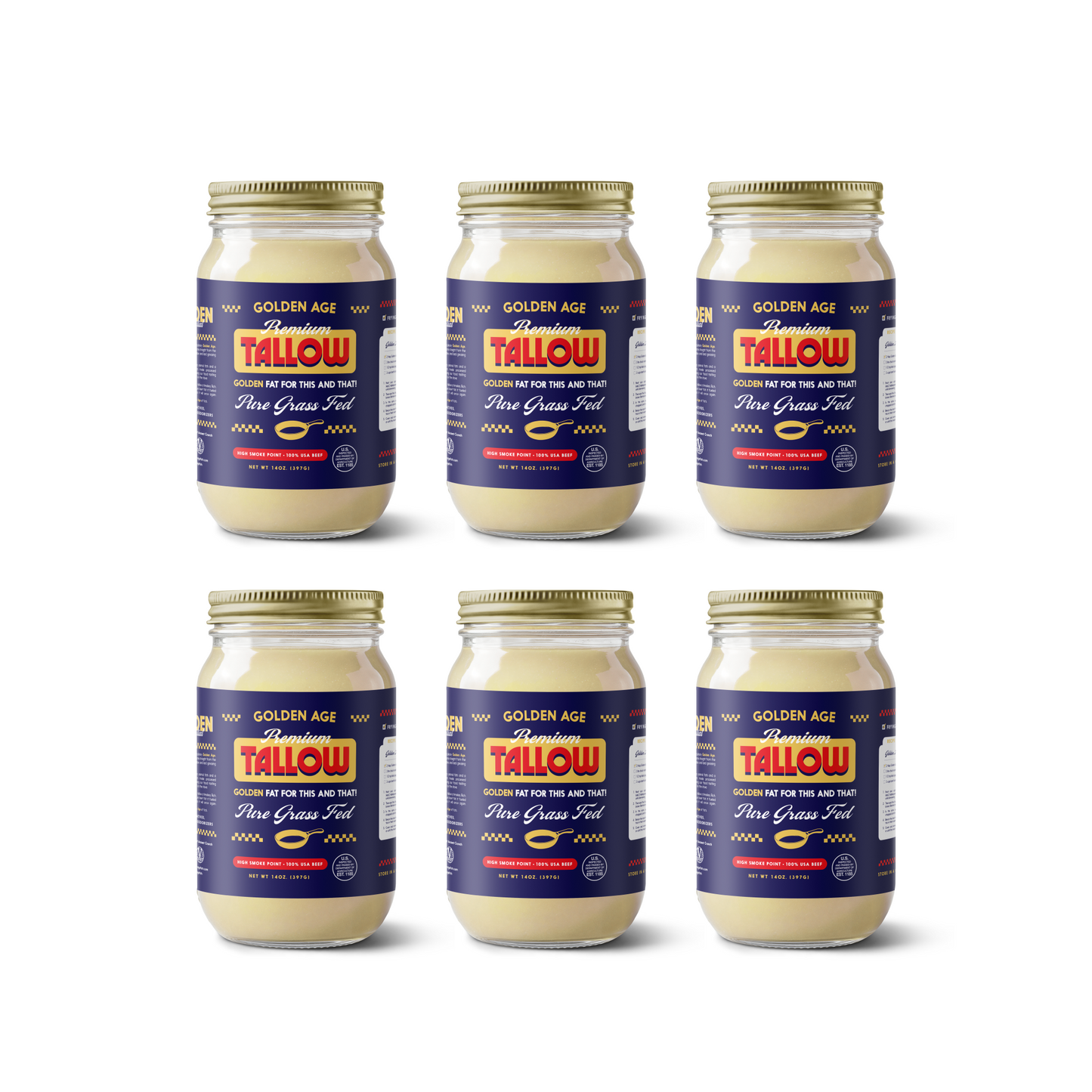 Grass Fed Beef Tallow - 14oz (Case of 6)