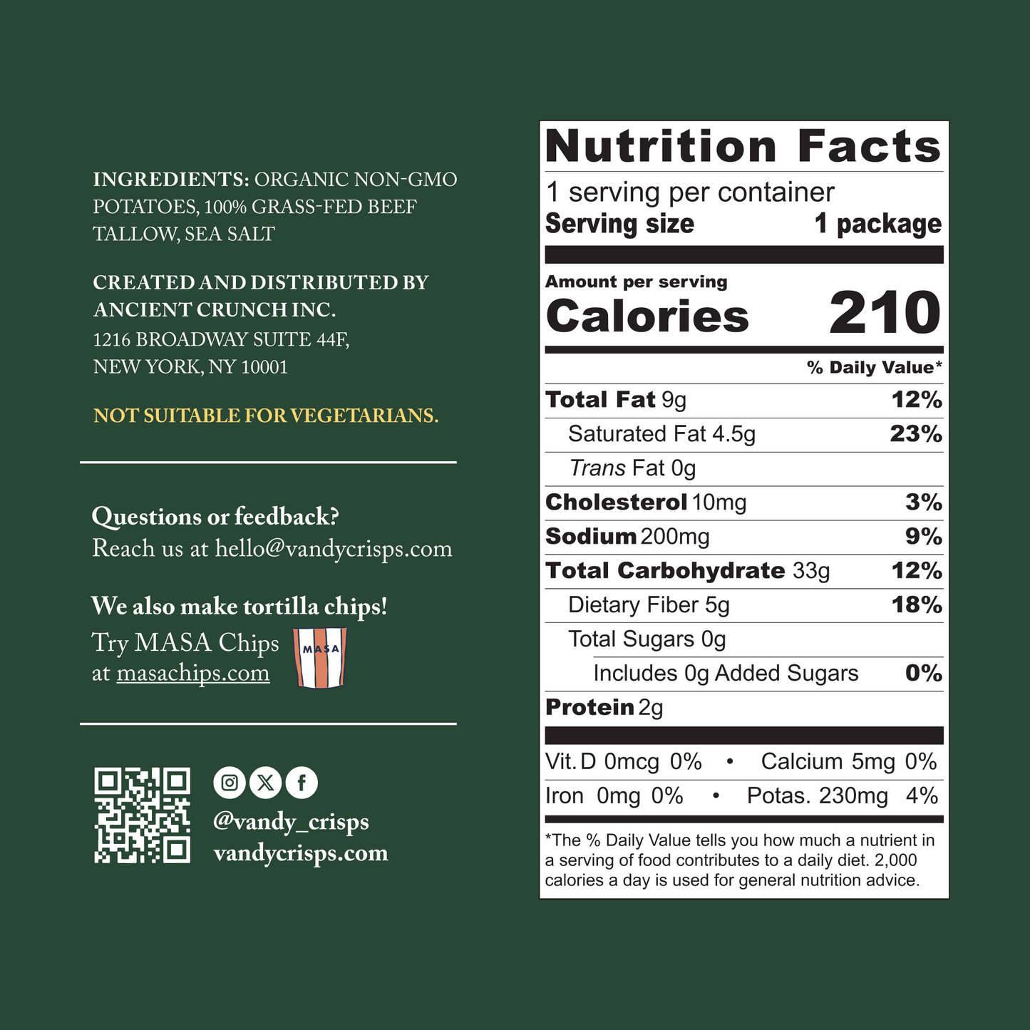 Vandy Crisps 1.5oz- Single Serve Bags